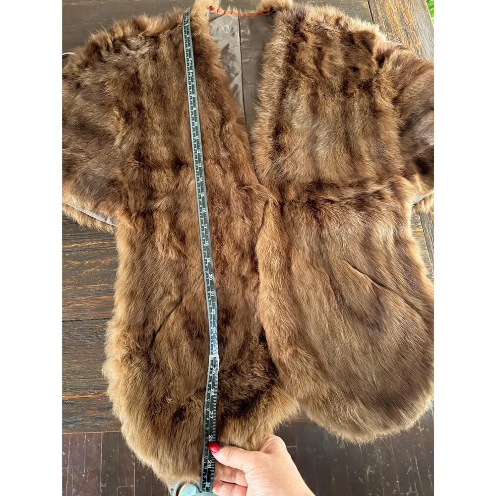 Vintage 1950’s Brown Muskrat Fur Wrap Stole One Size